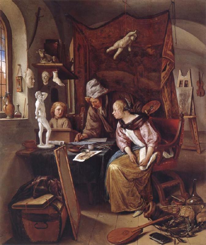Jan Steen The During Lesson oil painting image